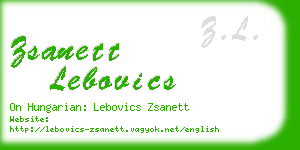 zsanett lebovics business card